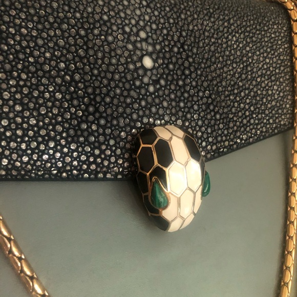 BVLGARI serpenti forever Galuchat medium flap bag - Picture 3 of 11